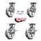 Service Caster 8 Inch V Groove Semi Steel Swivel Caster Swivel Locks 2 Brakes SCC, 2PK SCC-35S820-VGR-BSL-2-SLB-2 - alternate 5